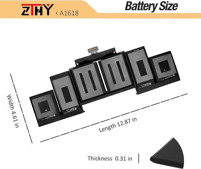 Alt view image 7 of 7 - A1618 A1494 A1398 Laptop Battery Replacement for MacBook Pro 15 Inch Retina A1398 (Late 2013,Mid 2014,Early 2015) EMC 2910 2909 MJLQ2LL/A MJLT2LL/A MJU2LL/A MJLQ2CH/A MJLT2CH/A MJLU2CH/A 11.36V 99.5Wh