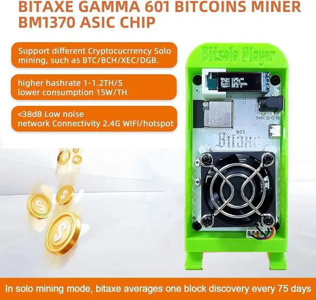Alt view image 3 of 6 - Bitaxes Gamma 601 Solo Miner 1.2TH/s Bitaxes Miner BM1370 Asic Chip 2.4G WiFi 18W/TH BTC Lottery Crypto Miner Asic Bitcoins Mining Machine Micro Silent Home Use