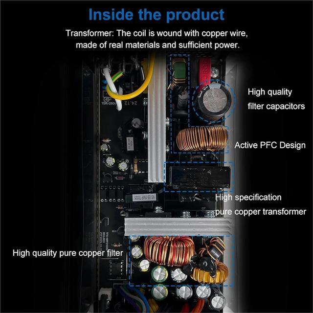 Alt view image 5 of 6 - Power Supply 350w Active PFC PSU Full Voltage 90-264V PC Computer Case(US Plug)