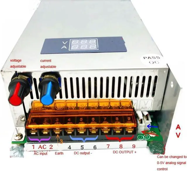 Alt view image 2 of 5 - 1000W Switching Power Supply 12V 24V 36V 48V 60V 150V 30A 40A 50A 60A 80A 20A CC/CV Adjustable 1000w Display for Computer Lab, LED Strip Light and So on(0-48V 0-21A)