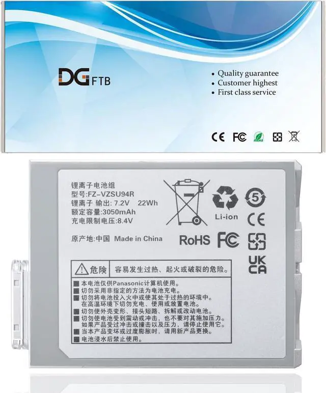 Main image of FZ-VZSU94W FZ-VZSU94 laptop Battery for Panasonic FZ-M1 FZ-B1 FZ-B2 FZ-M1C Toughpad FZ-B2 FZ-M1 Series FZ-VZSU94JS FZ-VZSU94R FZ-VZSU94K FZ-VZSU95 FZ-VZSU95W FZ-VZSU95JS FZ-VZSU0JW 7.2V 22Wh/3050mAh