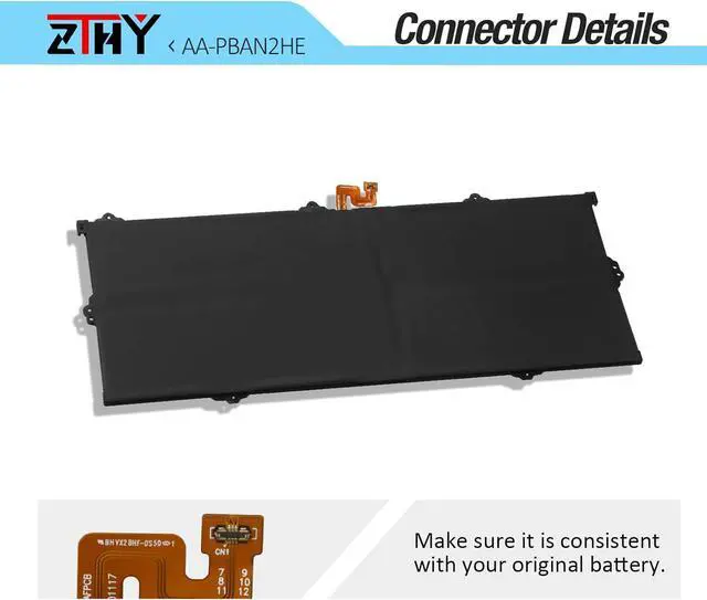 Alt view image 4 of 7 - AA-PBAN2HE Laptop Battery Replacement for Samsung Galaxy Book Go 340XLA NP340XLA, 5G 545XLA NP545XLA, LTE 345XLA NP345XLA NP345XLAA, Chromebook Go 14 340XDA XE340XDA XE340xda-ka1it BA43-00399A 37Wh