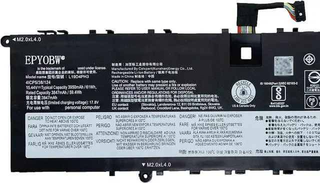 Alt view image 2 of 5 - L19D4PH3 Laptop Battery 61Wh Compatible with Lenovo ideapad Yoga Slim 7 Pro-14ITL5 Pro-14ARH5 Pro-14IHU5 / ideapad Slim 7 Pro-14IHU5 / Slim 7-14IAP7 Series L19M4PH3 L19C4PH3
