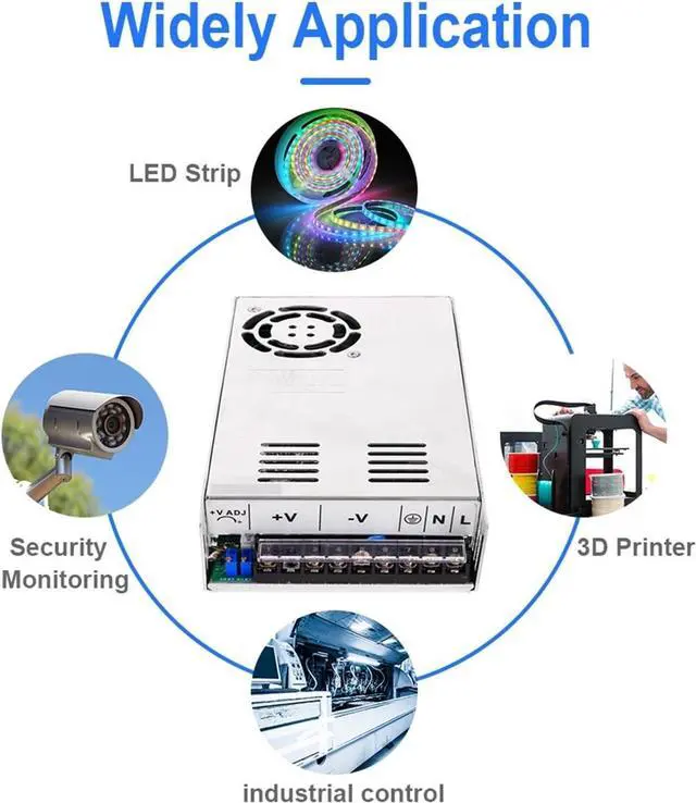 Alt view image 5 of 6 - Adjustable 500W 600W Switching Power Supply DC 0-12V 15V 24V 30V 36V 48V 60V 72V 85V 90V 150V 200V Ac To Dc LED Industrial Power for Computer Lab, LED Strip Light and So on(0-80VDC,600W)