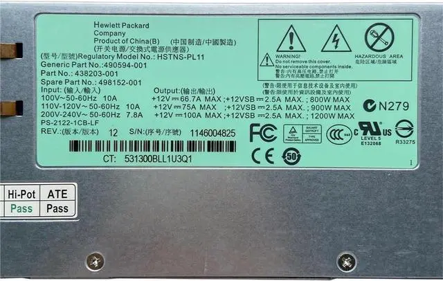 Alt view image 3 of 3 - 1pc for DL580 G6 G7 1200W Server Power Supply HSTNS-PL11 498152-001 490594-001 438203-001