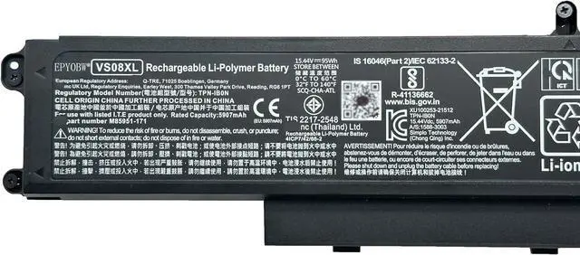 Alt view image 2 of 5 - VS08XL Laptop Battery 95Wh Compatible with HP ZBook Fury 16 G9 Mobile Workstation/ZBook Fury 16 G10 Mobile Workstation/Fury 16 G11 Mobile Workstation Series TPN-IB0N TPN-DB1F M85951-171