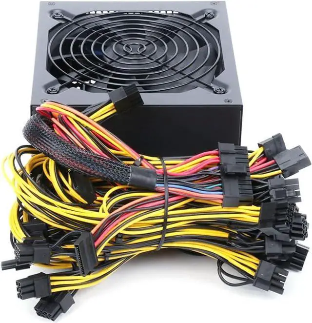 Alt view image 6 of 6 - KLVN 2400W/2000W/1800W Miner Power Supply 95% Efficiency AC 180-260V Active PFC ATX Power Cards GPU for Bitcoin Mining Miner (Color : Black)