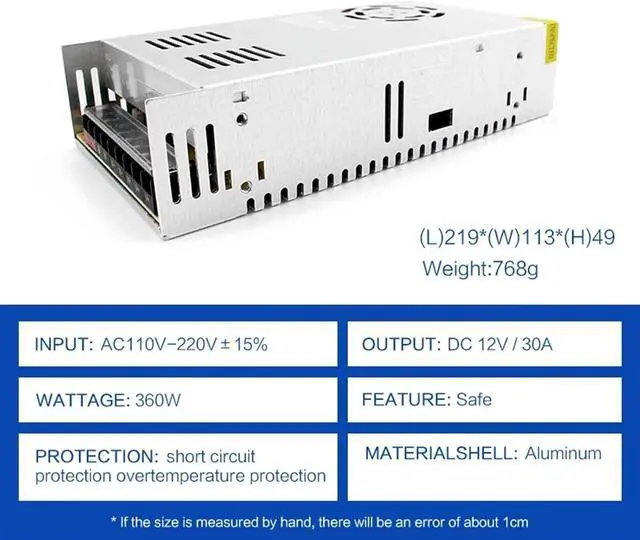 Alt view image 3 of 6 - 220V to 12V Power Supply 5V 24V Fonte 500W 3V 5V 9V 12V 15V 18V 24V 36V 48V Switching Power Supply SMPS(5V,12A)