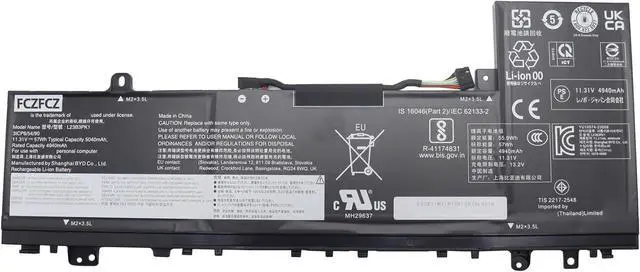 Main image of L22C4PA5 Battery 75.4Wh 4909mAh Replacement for Lenovo IdeaPad Slim 5-16ABR8 82XG 5-16IAH8 83BG 5-16IRL8 82XF Series SB11K39357 5B11N45392 L22M4PA5 L22D4PA5 SB11K39358 5B11K39355 15.36V 4-Cell