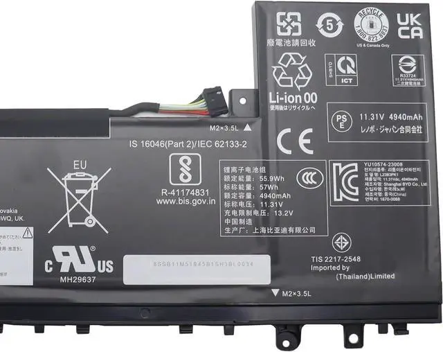 Alt view image 4 of 6 - L22C4PA5 Battery 75.4Wh 4909mAh Replacement for Lenovo IdeaPad Slim 5-16ABR8 82XG 5-16IAH8 83BG 5-16IRL8 82XF Series SB11K39357 5B11N45392 L22M4PA5 L22D4PA5 SB11K39358 5B11K39355 15.36V 4-Cell