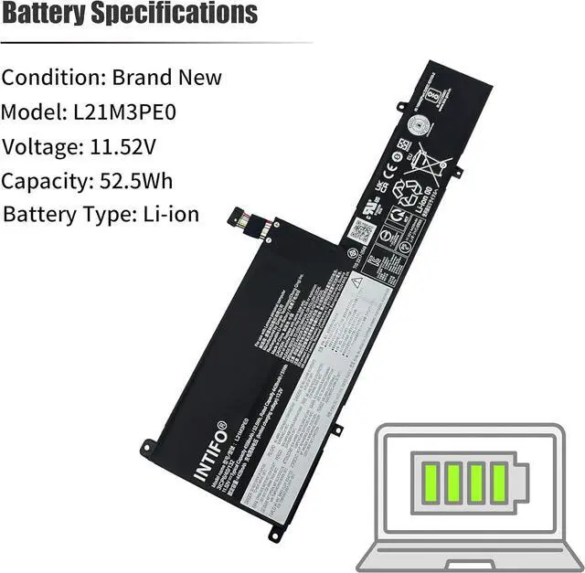 Alt view image 3 of 7 - 52.5Wh L21M3PE0 Laptop Battery Compatible with Lenovo IdeaPad Flex 5-14IAU7 5-14ALC7 5-14ABR8 5-14IRU8 5-16IAU7 5-16ALC7 5-16ABR8 5-16IRU8 Flex 7 L21B3PE0 L21C3PE0 L21L3PE0 L21M3PE1 L21M3PE2
