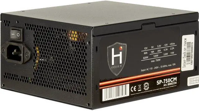 Main image of HiPower SP-750CM Power Supply 750 W, 20+4 Pin, ATX, ATX, Black