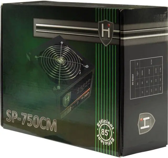 Alt view image 4 of 5 - HiPower SP-750CM Power Supply 750 W, 20+4 Pin, ATX, ATX, Black