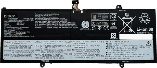 Main image of L21D4PE1 Laptop Battery 59Wh 3815mAh 4-Cell 15.52V Compatible with Lenovo Yoga 6-13ALC7 / Yoga 6-13ABR8 Series L21C4PE2 L21M4PE2