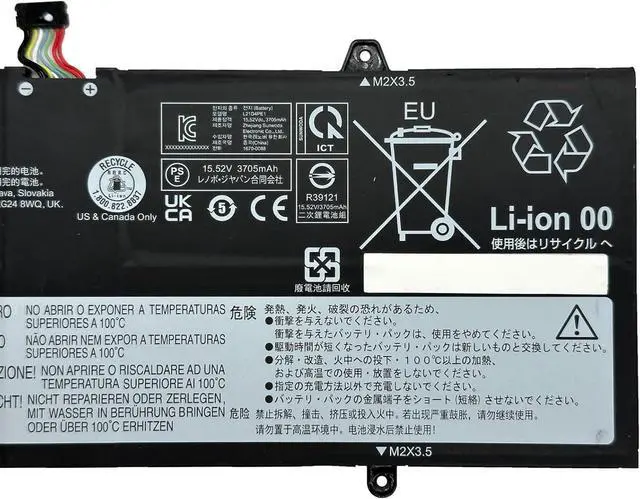 Alt view image 3 of 5 - L21D4PE1 Laptop Battery 59Wh 3815mAh 4-Cell 15.52V Compatible with Lenovo Yoga 6-13ALC7 / Yoga 6-13ABR8 Series L21C4PE2 L21M4PE2
