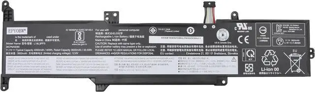 Main image of L19L3PF5 Laptop Battery 45Wh 4050mAh 3-Cell Compatible with Lenovo IdeaPad 3-14ADA05 3-14ARE05 3-14IML05 3-15ADA05 3-15ARE05 3-15IML05 / V14 G1-IML V15 G1-IML Series L19C3PF7 L19D3PF5