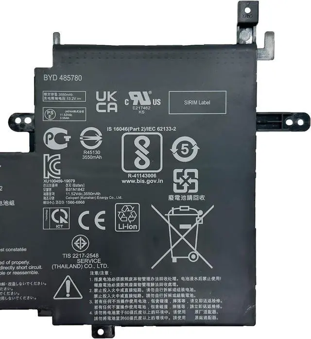 Alt view image 3 of 5 - B31N1842 Laptop Battery 42Wh Compatible with ASUS VIVOBOOK 15 M513 S513EA S513IA X513EA X513EP / VIVOBOOK S15 K531FA K531FL S530FA S531FA S531FL S5500FL V531FA Series 3ICP5/57/80 0B200-03440000