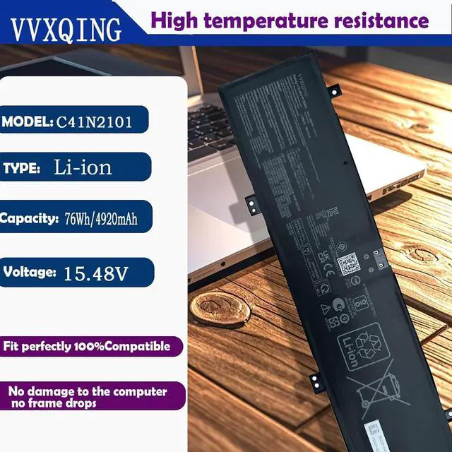 Alt view image 2 of 7 - C41N2101 Laptop Battery Replacement for Asus ROG G14 GA402R TUF FX517 Zenbook Pro 14 Duo OLED UX8402ZEVivoBook Pro 15X OLED K6501ZM Series