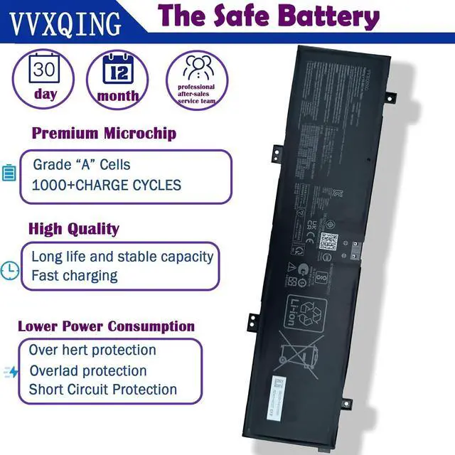Alt view image 3 of 7 - C41N2101 Laptop Battery Replacement for Asus ROG G14 GA402R TUF FX517 Zenbook Pro 14 Duo OLED UX8402ZEVivoBook Pro 15X OLED K6501ZM Series