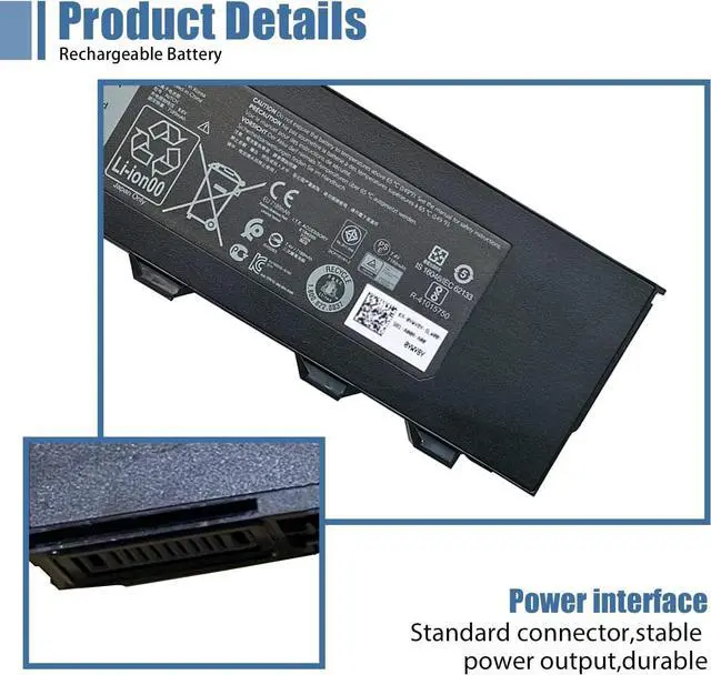 Alt view image 3 of 7 - NJTCH Laptop Battery Replacement for Dell Latitude 12 Rugged Extreme 7214 7204 Series Notebook 3NVTG VD0FX 8G8GJ 03NVTG 451-BBJJ 7.4V 56Wh 7189mAh