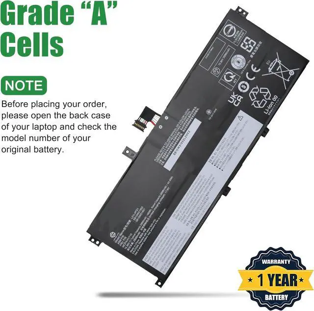 Alt view image 3 of 5 - L21L4PG1 Laptop Battery Replacement for Lenovo ThinkPad L13 Gen 3 2022 Gen 4 2023 Gen 5 2024 X1 Carbon 12th Gen 2024 Series SB10W51952 5B10W51851 L21C4PG1 L21M4PG1 L21D4PG1 15.36V 46Wh