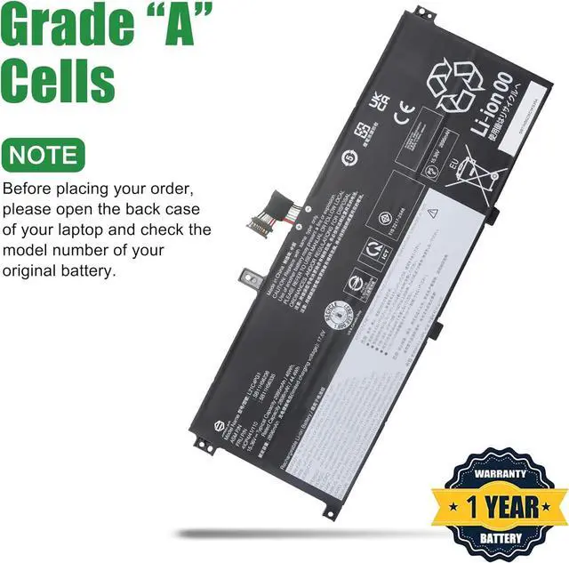 Alt view image 3 of 5 - L21C4PG1 Laptop Battery Replacement for Lenovo ThinkPad L13 Gen 3 2022 Gen 4 2023 Gen 5 2024 X1 Carbon 12th Gen 2024 Series SB11H56236 5B11H56335 L21M4PG1 L21L4PG1 L21D4PG1 15.36V 46Wh