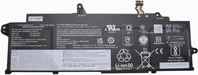 Main image of L21B4P71 L21M4P75 Laptop Battery 57Wh 3711mAh 4-Cell 15.36V Compatible with Lenovo ThinkPad T14s Gen 3 / ThinkPad T14s Gen 4 Series L21D4P74 L21L4P73