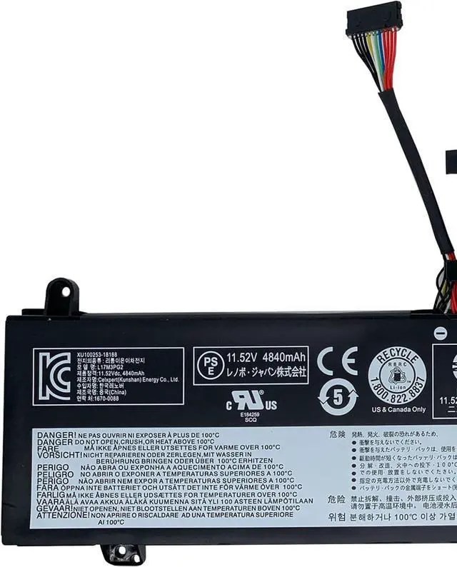 Alt view image 3 of 6 - L17M3PG2 Laptop Battery 57Wh 4955mAh 11.52V Compatible with Lenovo Legion Y7000-2019 Y545 Y540-15IRH Y530-15ICH-1060 Series L17C3PG2 5B10T31045 5B10W69457 5B10W67279 5B10Q88559