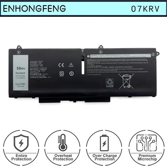 Alt view image 2 of 7 - 07KRV Replacement Laptop Battery for Dell Latitude 5430 5530 Precision 3570 P104F P104F005 P137G P137G004 Series H4PVC 0H4PVC Y86WG 0Y86WG 08WRCR 078FWY 4FVJG O7KRV