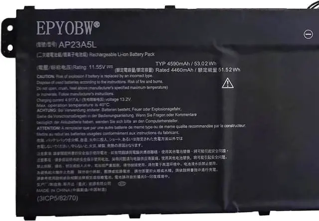 Alt view image 2 of 4 - AP23A5L Laptop Battery 53.02Wh 4590mAh 11.55V Compatible with Acer Aspire 15 A15-41M A15-51M A15-51M-544F Series AP23A7L