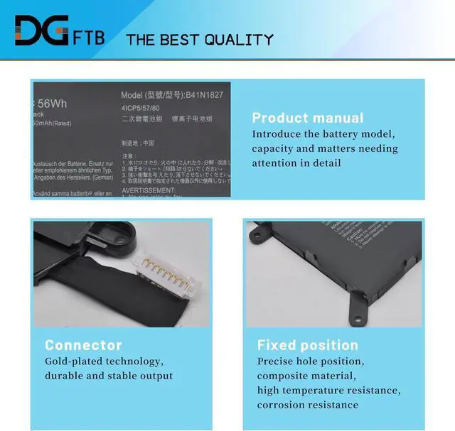 Alt view image 2 of 7 - B41N1827 New Laptop Battery for Asus ZenBook Flip 15 UX562 UX562F UX562FA UX562IA UX562FD UX562IQ UX562UG Q526 Q526F Q526FA Q526FAC Q507 Q507I Q507IQ UM562 UM562IQ B41BmE1 (15.36V 56Wh/3653mAh)