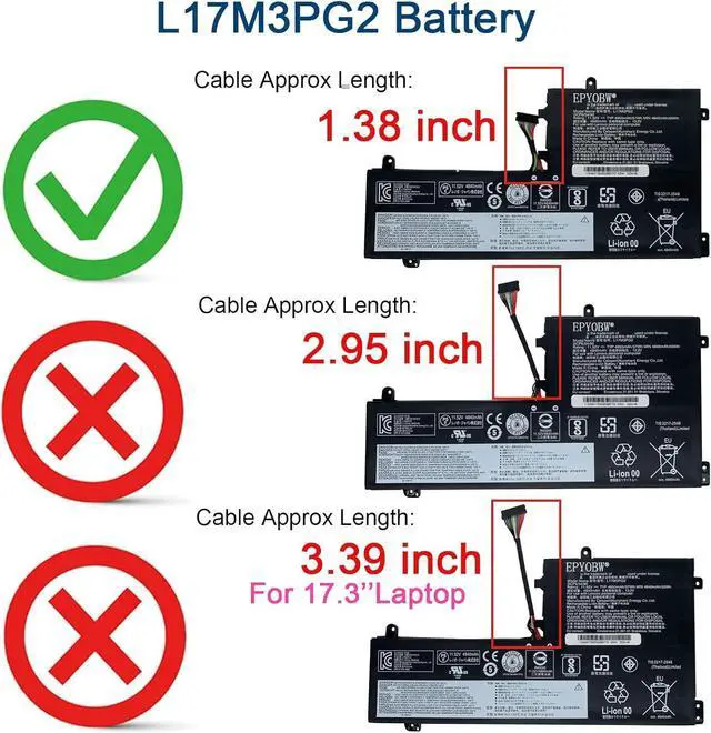 Alt view image 2 of 6 - L17M3PG2 Laptop Battery 57Wh 4955mAh 11.52V Compatible with Lenovo Legion Y730-15ICH Y740-15ICHg / Ideapad Legion Y740-15IRH Y740-15IRHg Series L17C3PG2 5B10Q88557 5B10W67295 SB10W67190