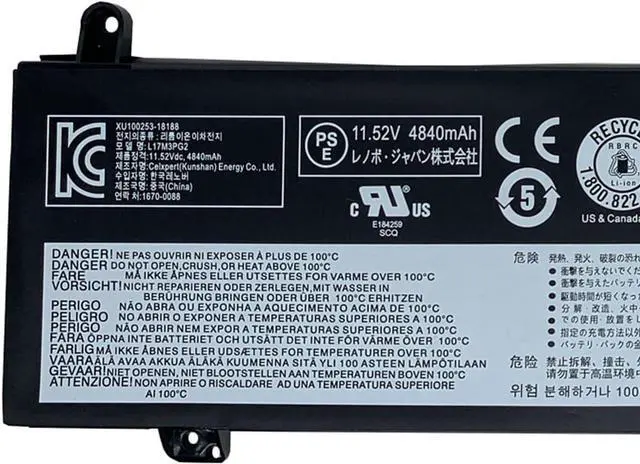 Alt view image 3 of 6 - L17M3PG2 Laptop Battery 57Wh 4955mAh 11.52V Compatible with Lenovo Legion Y540-17IRH Series 5B10T30214 5B10W69460 SB10W69453 L17C3PG2 5B10W69467 3ICP6/54/90 5B10T30217
