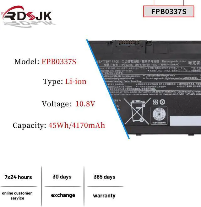 Alt view image 2 of 7 - FPB0337S FPCBP530 FMVNBP246 FPCBP528 FMVNBP245 Laptop Battery for Fujitsu Lifebook P727 P728 U727 U728 U729 U729X Series FPCBP530AP CP734929-01 CP753148-01 CP796669-01 CP778922-01 10.8V 45Wh/4170mAh