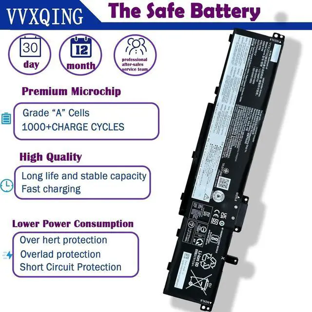 Alt view image 3 of 7 - L21M6P70 L21L6P70 L21C6P70 L21D6P70 Laptop Battery for Lenovo ThinkPad P16 1st Gen 2022 Series 5B10W51893 5B10W51894 SB10W51994 SB10W51995 SB10W51894 3ICP5/54/90-211.52V 94Wh -2C2 HSTNN-UB7J