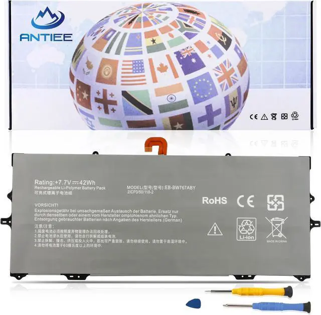Main image of ANTIEE EB-BW767ABY Laptop Battery Replacement for Samsung Galaxy Book S NP767XCM NP930QCG NP767XCM-K02UK NP767XCM-K02US K01DE K01US K01CA K01SE K02DE K02CA K02IT Galaxy SM-W767 42Wh 5454mAh