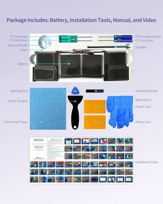 Alt view image 3 of 6 - A2141 Battery Replacement for MacBook Pro 16-inch A2141(2019) A2113 Battery