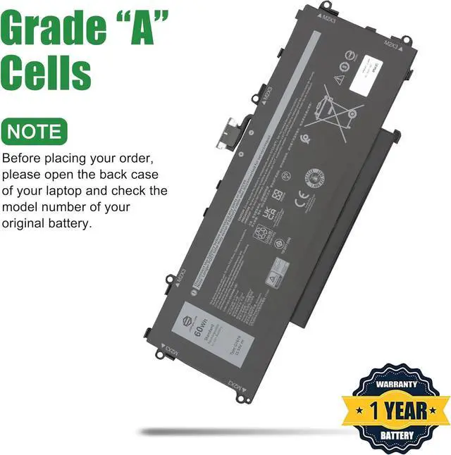 Alt view image 3 of 5 - GT6TK Laptop Battery Replacement for Dell Latitude 9440 9450 2-in-1 Series Notebook 0MWK05 MWK05 0K2CPY K2CPY Black 11.55V 60Wh 5065mAh