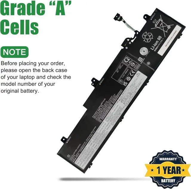 Alt view image 3 of 5 - L22D3PG5 Laptop Battery Replacement for Lenovo ThinkPad E14 Gen 5 Gen 6 E16 Gen 1 Gen 2 2023 2024 Series SB11K63031 5B11K63033 L22L3PG5 SB11K63027 5B11K63034 L22B3PG5 L22M3PG5 11.52V 57Wh