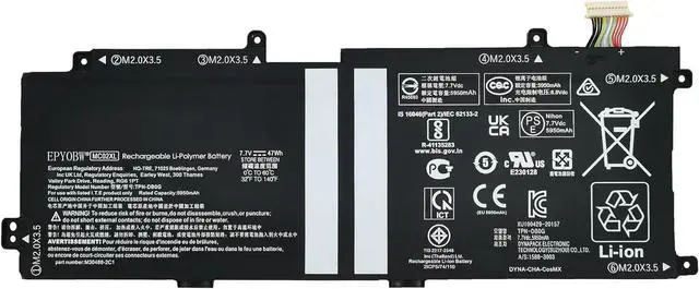 Main image of MC02XL MR02XL Laptop Battery 47Wh 5950mAh 2-Cell 7.7V Compatible with HP Elite X2 G4 / Elite X2 G8 Series HSTNN-DB9E TPN-DB0G L46601-005