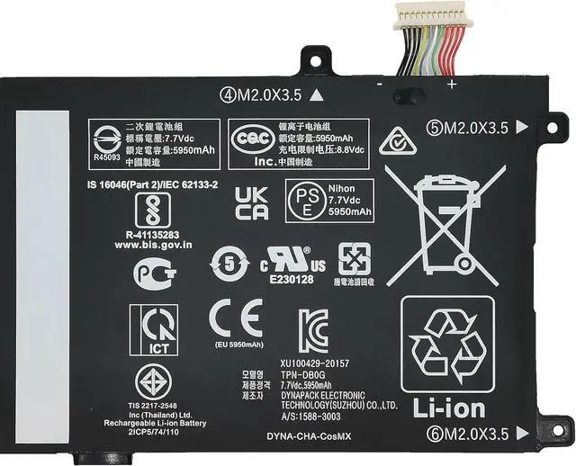 Alt view image 3 of 5 - MC02XL MR02XL Laptop Battery 47Wh 5950mAh 2-Cell 7.7V Compatible with HP Elite X2 G4 / Elite X2 G8 Series HSTNN-DB9E TPN-DB0G L46601-005
