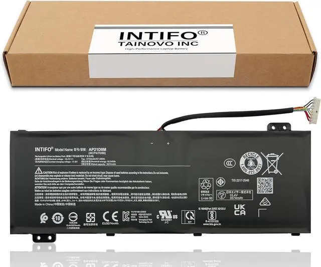Alt view image 2 of 7 - 57.48Wh AP21D8M Laptop Battery Compatible with Acer Nitro 5 AN515-46 AN515-47 AN515-58-56CL AN515-58-766R AN515-58-72QR AN515-58-75NM Nitro V 15 ANV15-51 16 AN16-51-74BV [15.4V 3733mAh 4-Cell]