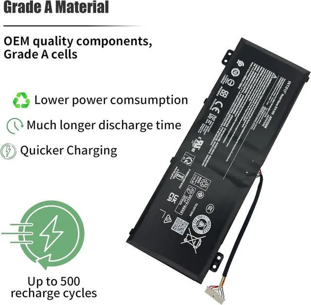Alt view image 4 of 7 - 57.48Wh AP21D8M Laptop Battery Compatible with Acer Nitro 5 AN515-46 AN515-47 AN515-58-56CL AN515-58-766R AN515-58-72QR AN515-58-75NM Nitro V 15 ANV15-51 16 AN16-51-74BV [15.4V 3733mAh 4-Cell]
