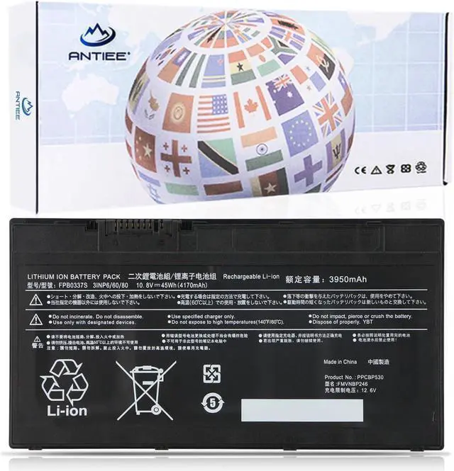 Main image of ANTIEE FPB0337S FPCBP530 Laptop Battery for Fujitsu Lifebook P727 P728 Lifebook U727 U728 U729 U729X Series FMVNBP245 FMVNBP246 FPCBP528 CP778922-01 CP753148-01 CP796669-01 10.8V 45Wh 4170mAh