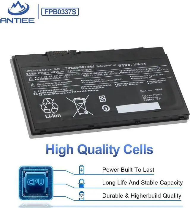 Alt view image 4 of 7 - ANTIEE FPB0337S FPCBP530 Laptop Battery for Fujitsu Lifebook P727 P728 Lifebook U727 U728 U729 U729X Series FMVNBP245 FMVNBP246 FPCBP528 CP778922-01 CP753148-01 CP796669-01 10.8V 45Wh 4170mAh