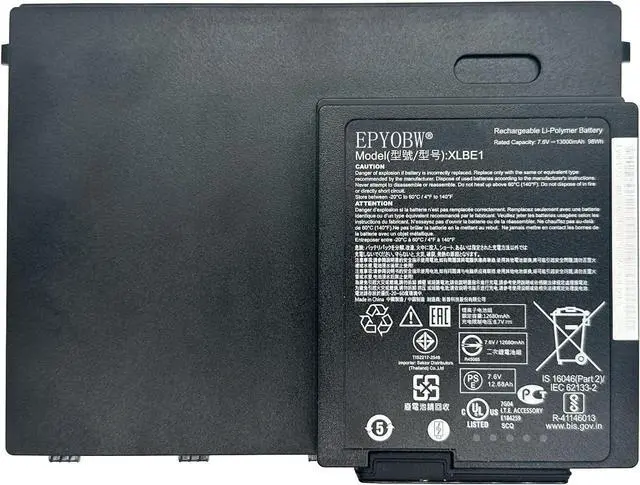Main image of XLBE1 Laptop Battery 98Wh 13000mAh 6-Cell 7.6V Compatible with Zebra XPLORE XSlate L10 Series 2ICP6/39/88-4