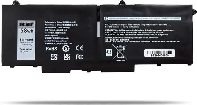 Main image of FK0VR Battery Replacement for Dell Latitude 5330 7330 7430 7530 / Latitude 5330 2-in-1/7330 2-in-1/7430 2-in-1 / P133G P134G Series FKOVR 8H6WD 293F1 01VX5 404T8 51R71 8P81K 15.2V 58Wh