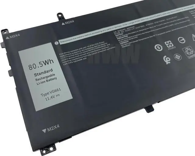 Alt view image 2 of 4 - HWW New 11.4V 80.5Wh 6709mAh VG661 Replacement Battery Compatible with Dell Alienware X14 R1 R2 V4N84 Series