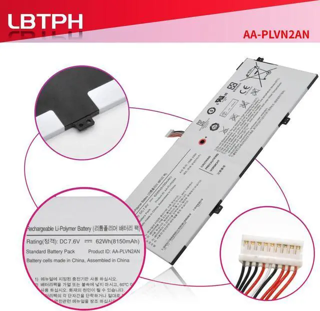 Alt view image 3 of 7 - AA-PLVN2AN Compatible Laptop Battery Replacement for Samsung ATIV Book 9 Edition 2014 930X5J NP930X5J 15.6" 930X5J-K01 NP930X5J-K02DE Series 7.6V 8150mAh/62Wh