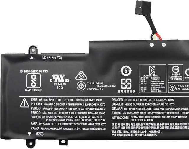 Alt view image 2 of 5 - L15M4PC2 Laptop Battery 53Wh 6960mAh 7.64V Compatible with Lenovo IdeaPad Yoga 710 14" 710-14IKB 710-14ISK 15.6" 710-15IKB 710-15ISK Series 5B10K90778 L15L4PC2 5B10K90802